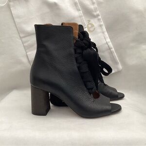 Chloe Harper Peep Toe Booties, Size 37